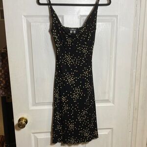 bebe S Small Black Dress with Colorful Patterns